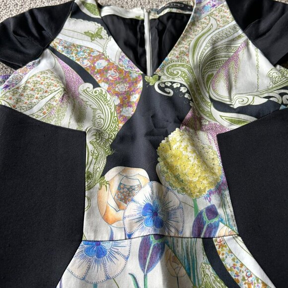Etro Size 46 Made in Italy Art to Wear Art Deco Dress - Picture 3 of 11